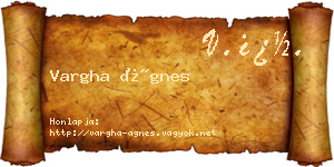 Vargha Ágnes névjegykártya